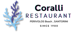 Coralli Restaurant Perivolos Beach in Santorini island