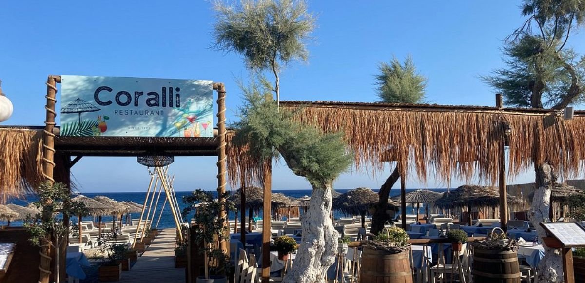 Coralli Restaurant Perivolos Santorini in Greece
